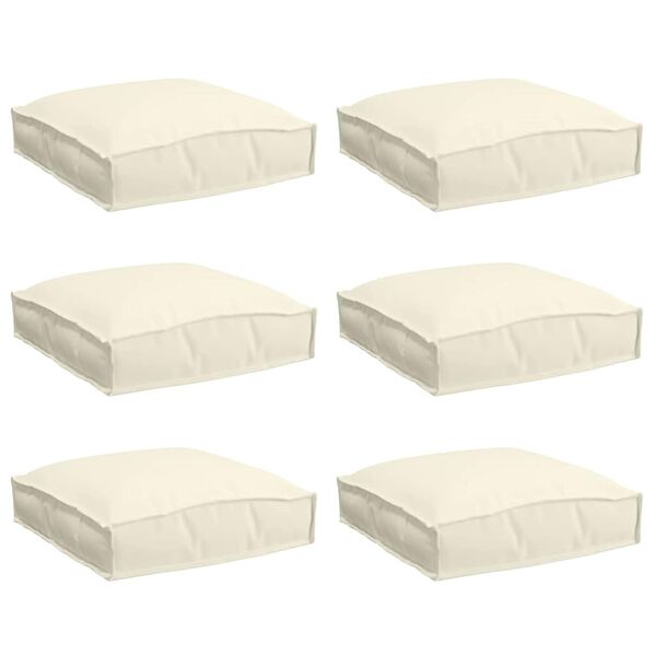 vidaXL Kussen 6 pcs Cr&egrave;me 40 x 40 x 8 cm Oxford Stof