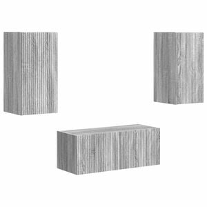 vidaXL Tv-meubelset Wandgemonteerd 2 pcs Grijs Sonoma Bewerkt hout