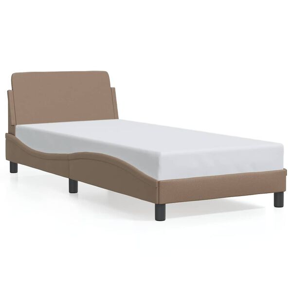 vidaXL Bedframe "Dover" kunstleer cappucinnokleurig 90x190 cm