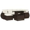 vidaXL 7-delige Loungeset met kussens poly rattan bruin