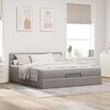 vidaXL Bed poef met matras en LED's 180x200 cm stof taupe