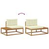 vidaXL Buiten bankenset 6 Stuk Natuurlijk en Cr&egrave;me