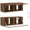 vidaXL Tv-meubelset Wandgemonteerd 3 pcs Gerookt eiken Bewerkt hout