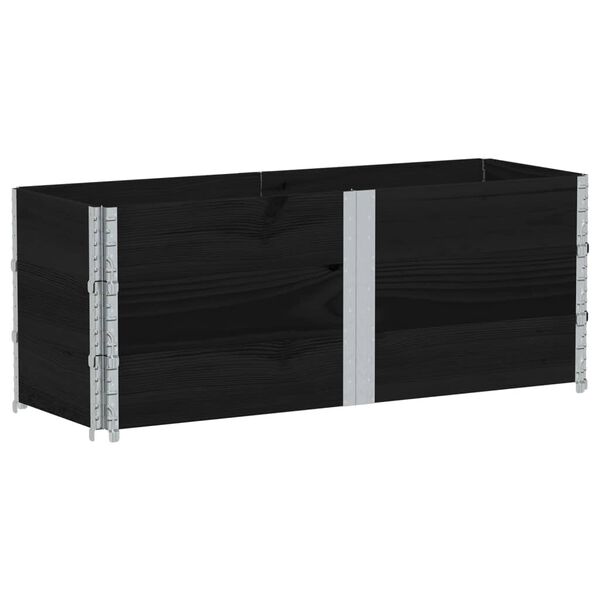 vidaXL Plantenbak 150x50 cm massief grenenhout zwart
