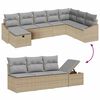 vidaXL Bankstel met kussen 8 pcs poly rattan