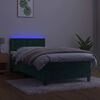 vidaXL Boxspring met matras en LED fluweel donkergroen 80x200 cm