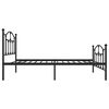 vidaXL Bedframe met hoofd- en voeteneinde metaal zwart 75x190 cm