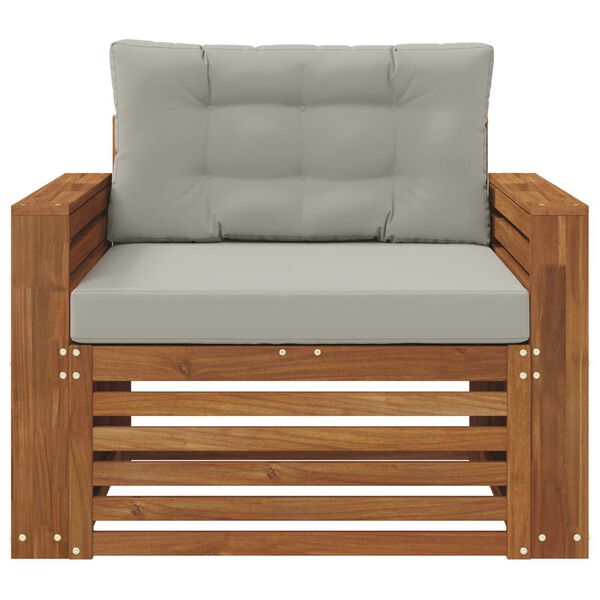 vidaXL Buiten bankenset Massief Acaciahout en Polyester Naturel