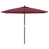 vidaXL Parasol met houten paal 299x240 cm bordeauxrood