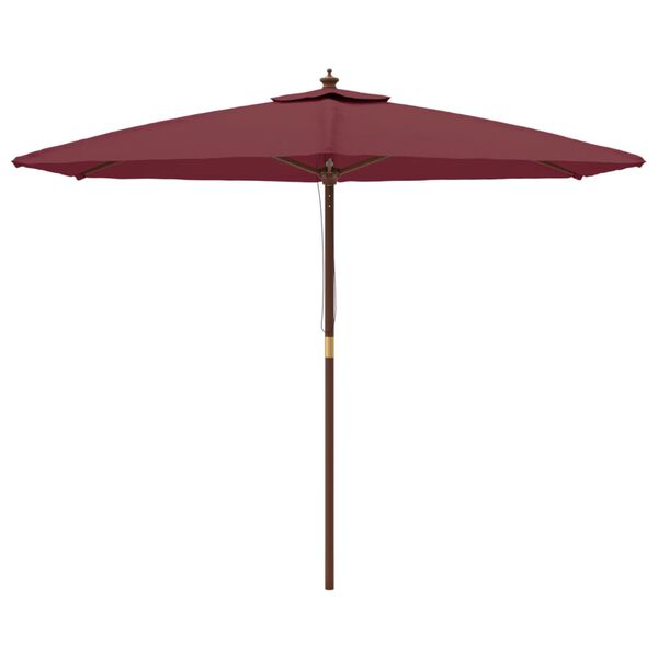 vidaXL Parasol met houten paal 299x240 cm bordeauxrood