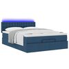 vidaXL Ottoman bed met matras en LED's 140x200cm stof blauw