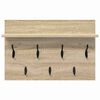 vidaXL Wandgemonteerde kapstok met plank Sonoma Eiken 60 x 40 x 12 cm