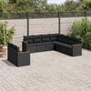 vidaXL 9-delige Loungeset met kussens poly rattan zwart