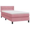 vidaXL Boxspring met matras fluweel roze 100x220 cm