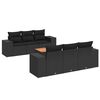 vidaXL 7-delige Loungeset met kussens poly rattan zwart