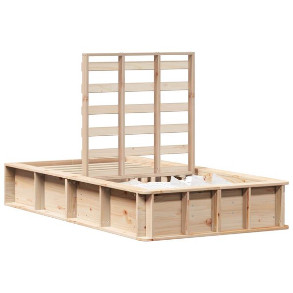 vidaXL Bedframe Wasbruin 75 x 190 cm Massief grenenhout