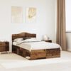 vidaXL Bedframe met hoofdeinde Oudhout 135 x 190 cm Massief grenenhout