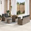 vidaXL Tuin Sofa Set met kussen met opslag met kussen 8 pcs Grijs