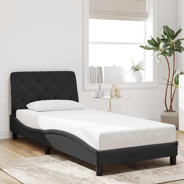 vidaXL Bedframe zonder matras fluweel zwart 80x200 cm