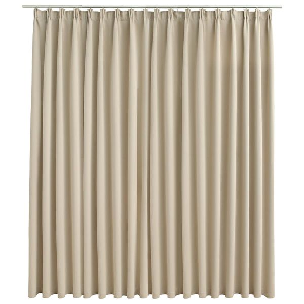 vidaXL Gordijn verduisterend met haken 290x245 cm beige