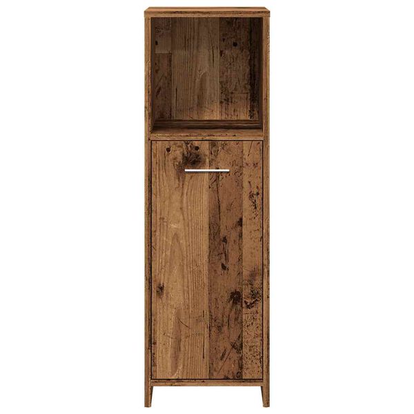 vidaXL Badkamerkast 30x30x95 cm bewerkt hout oud houtkleurig