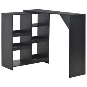 vidaXL Bartafel met verplaatsbaar schap 138x39x110 cm zwart