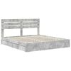 vidaXL Opslag bed met hoofdeinde Beton Grijs 200 x 200 cm Bewerkt hout