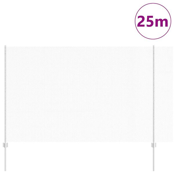 vidaXL Hek met Paal Zilver 1,6 x 25 m Staal