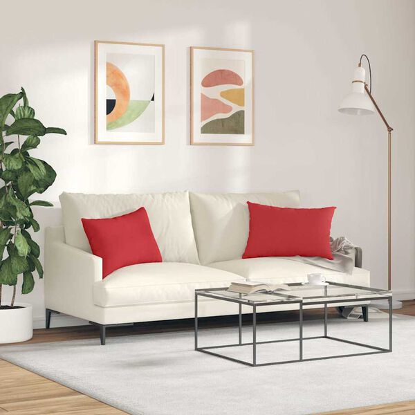 vidaXL Sofa Kussens 2 stuks Rood 60 x 40 cm Stof