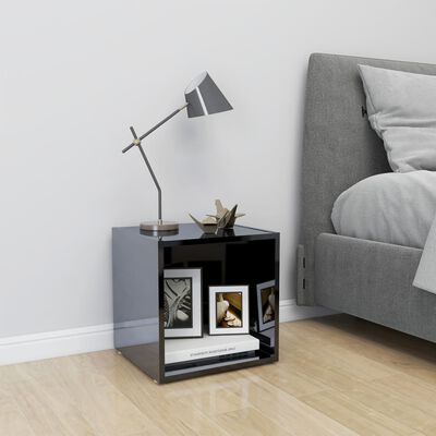 vidaXL Tv-meubel 37x35x37 cm spaanplaat hoogglans zwart