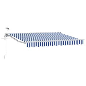 vidaXL Elektrisch Uittrekbaar Zonnescherm Blauw en Wit 2,5 x 2 m