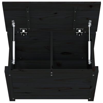 vidaXL Opbergbox zwart 60x32x45,5 cm massief grenenhout