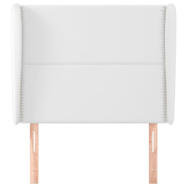 vidaXL Hoofdbord met randen 103x23x118/128 cm kunstleer wit