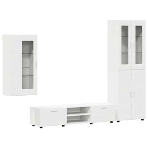 vidaXL Tv-meubelset FLORIN 3 st Wit Bewerkt hout
