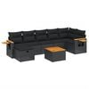 vidaXL 8-delige Loungeset met kussens poly rattan zwart