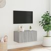 vidaXL Tv-wandmeubel met LED-verlichting 60x35x31 cm grijs sonoma