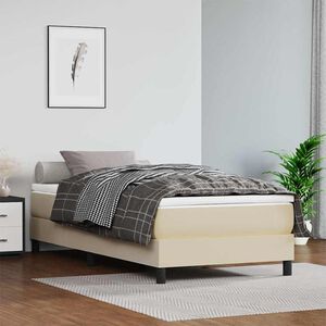 vidaXL Pocketveringmatras medium 90x200x20 cm kunstleer cr&egrave;mekleurig
