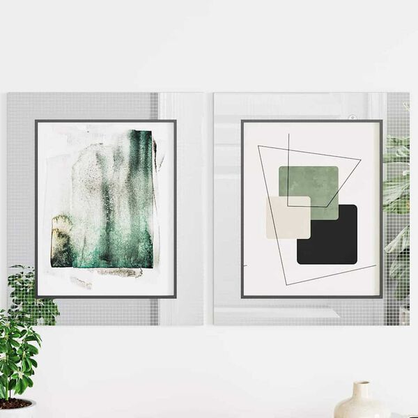 vidaXL Spiegelmozaïek Tegel Geometrisch 3 pcs Zilver 100 x 4 cm Glas