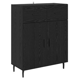 vidaXL Dressoir Zwart Eiken 69,5 x 34 x 90 cm Bewerkt hout