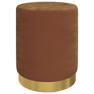 vidaXL Hocker met opbergruimte rond fluweel 31 x 37 cm bruin