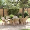 vidaXL Tuin eettafelset met kussen 7 pcs Beige poly rattan