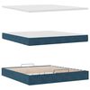 vidaXL Ottoman bed met matras en LED's 160x200cm fluweel donkerblauw