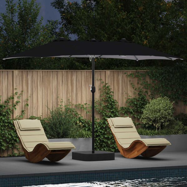 vidaXL Tuinparasol Zwart 385 x 209 x 244 cm Polyester