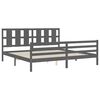 vidaXL Bedframe met hoofdbord massief hout grijs 200x200 cm