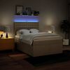 vidaXL Boxspring met matras stof cr&egrave;mekleurig 140x200 cm