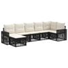 vidaXL Tuinbankenset 7 pcs Zwart en Cream Wit poly rattan