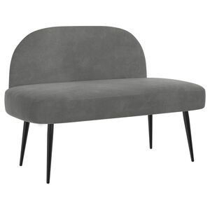 vidaXL Beklede bank met rugleuning Donkergrijs 110 x 60 x 76 cm
