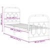 vidaXL Bedframe met hoofd- en voeteneinde metaal wit 75x190 cm