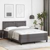 vidaXL Boxspringbed met matras Grijs 140 x 200 cm Kunstleer