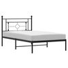 vidaXL Bedframe met hoofdbord metaal zwart 107x203 cm